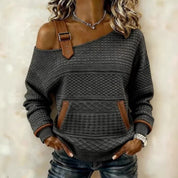Renata Beaumont | Asymmetric Cold-Shoulder Sweater For Women