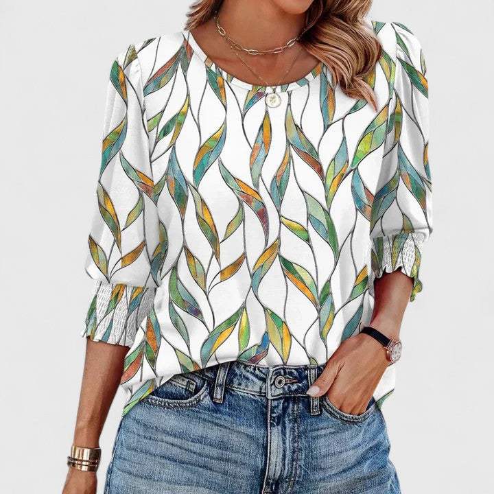 4 Sleeve Crew Neck Top