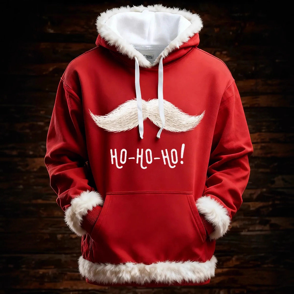 Francesca Hartwell | Flag Santa Print Christmas Hoodie For Women