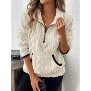 Anaelle Berger | Half-Zip Sherpa Pullover Sweater For Women