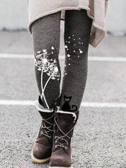 Selene Vasari | Cat Print Leggings For Women