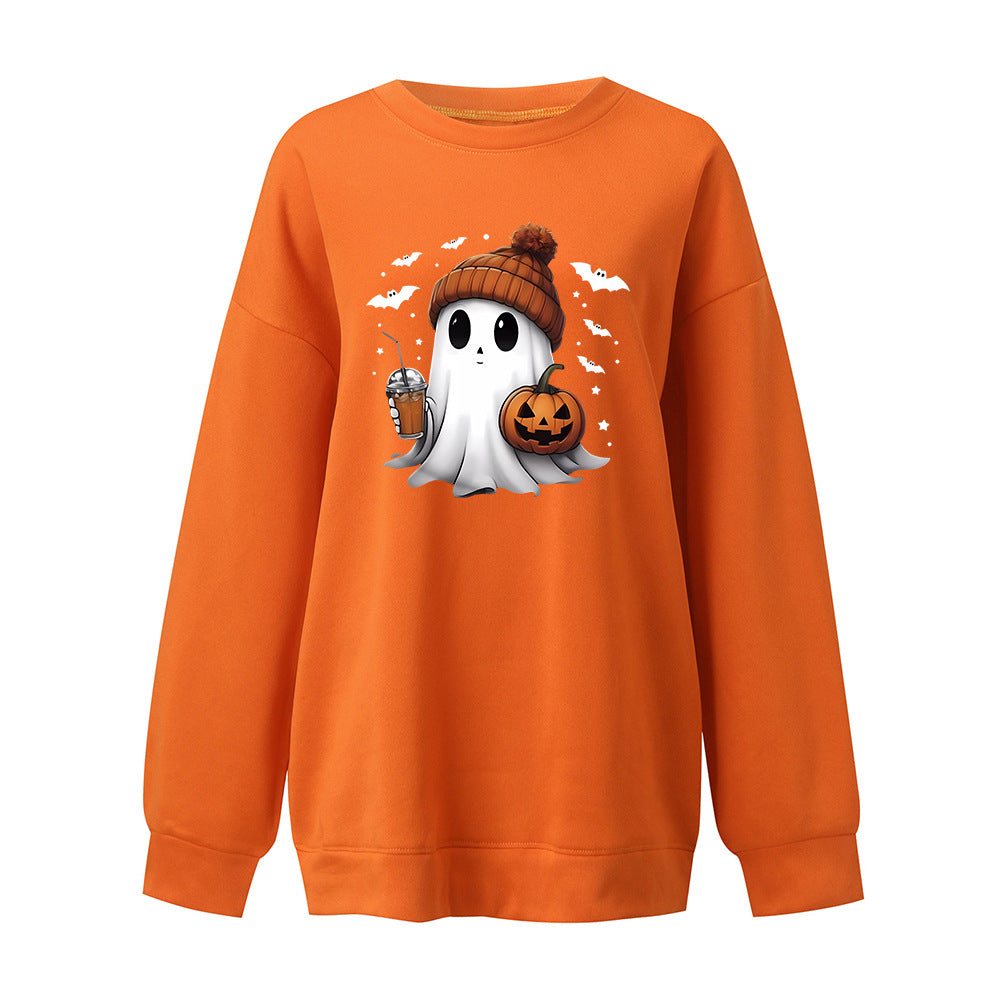 Rosamund Kingsley | Halloween Ghost Print Sweatshirt For Women