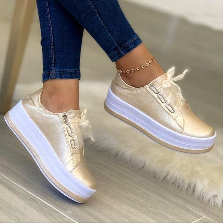 Francesca Moreau | Platform Sneakers With Ribbon Lace-Up For Women