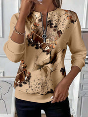 Charlotte Dubois | Abstract Print Half-Zip Top For Women