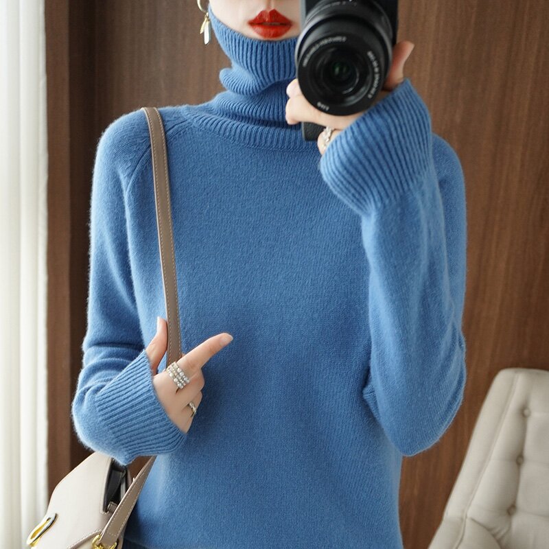 Ottavia Castellon | Turtleneck Ribbed Knit Sweater For Women