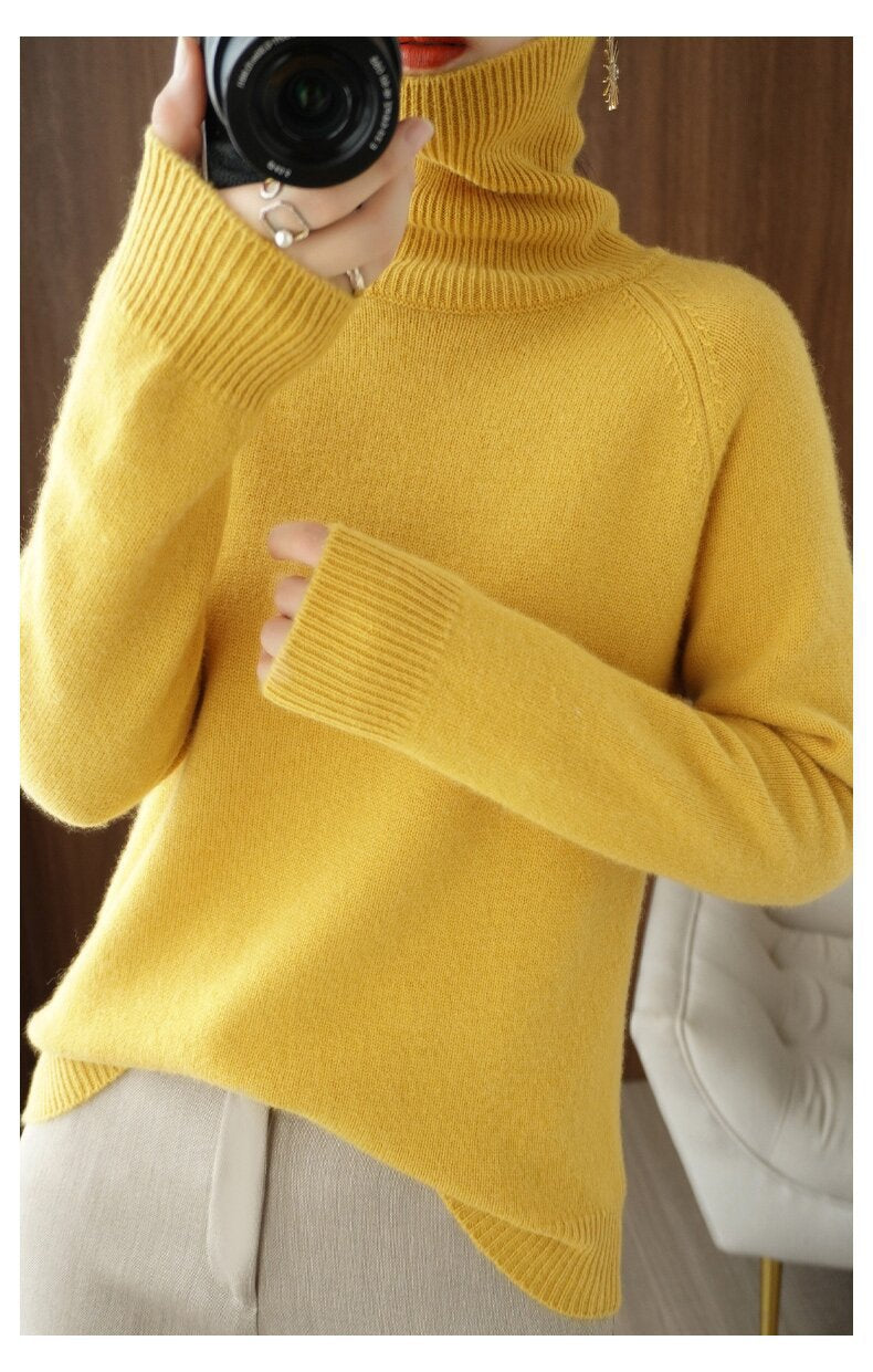 Ottavia Castellon | Turtleneck Ribbed Knit Sweater For Women