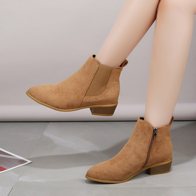 Rosamund Beaulieu | Suede Pointed-Toe Ankle Boots For Women