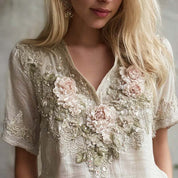 Francesca Marchetti | Floral Embroidered Boho Blouse For Women