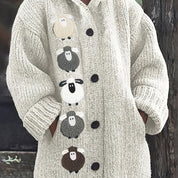 Theodora Winslet | Cozy Hooded Sweater With Sheep Patch Detail For Women