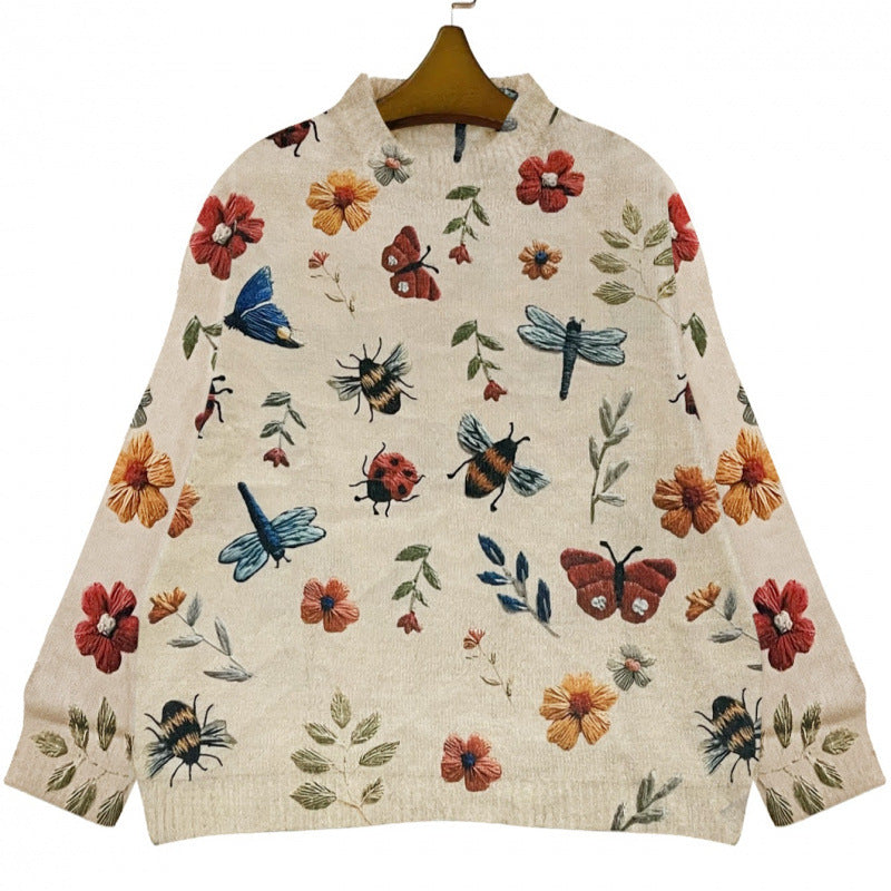 Beatrice Solano | Embroidered Crewneck Sweater For Women