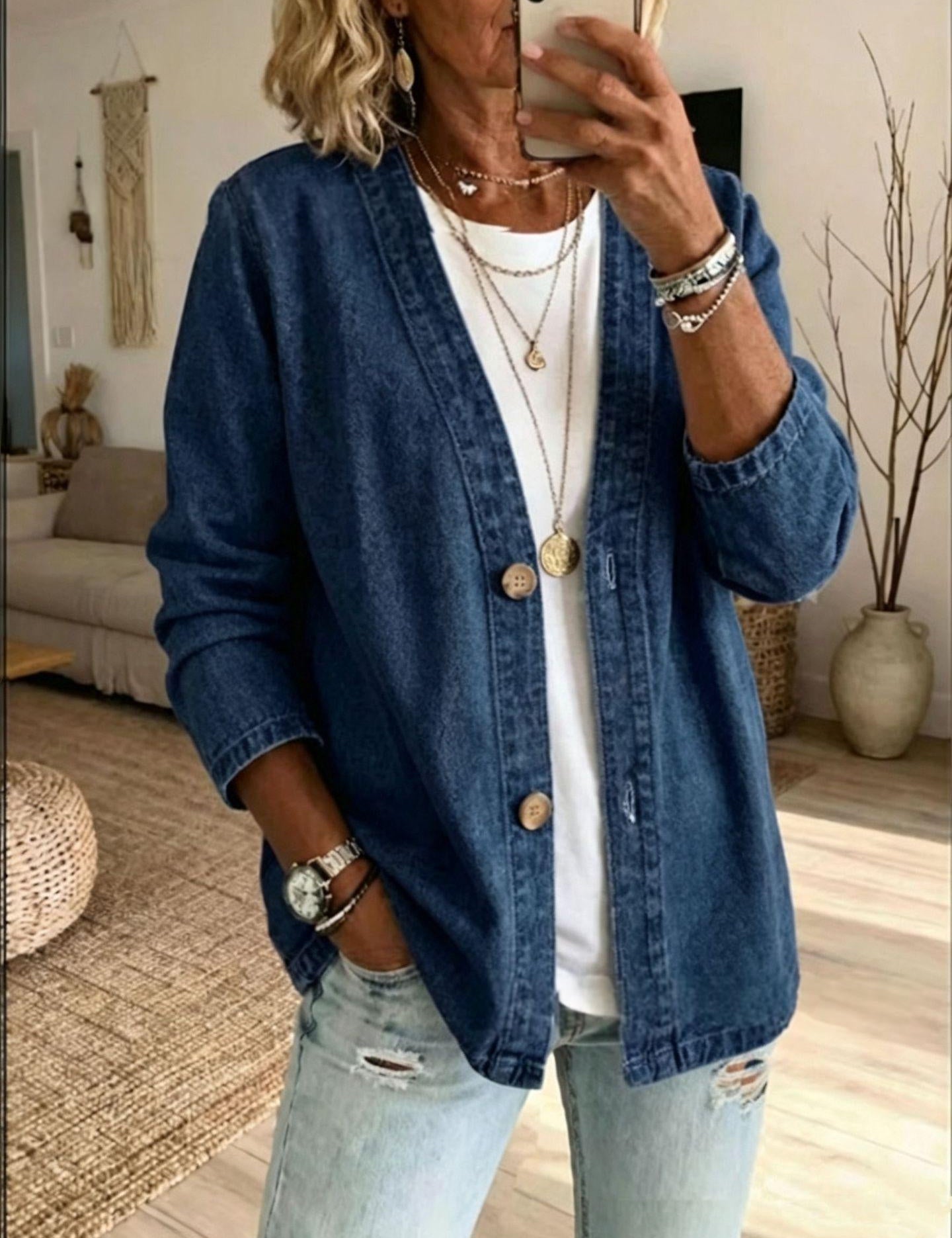 Danielle Westbrook | Casual Denim Cardigan Jacket For Women