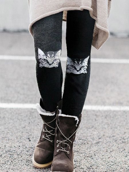 Selene Vasari | Cat Print Leggings For Women