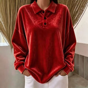 Lucille Bernard | Velvet Polo Top For Women