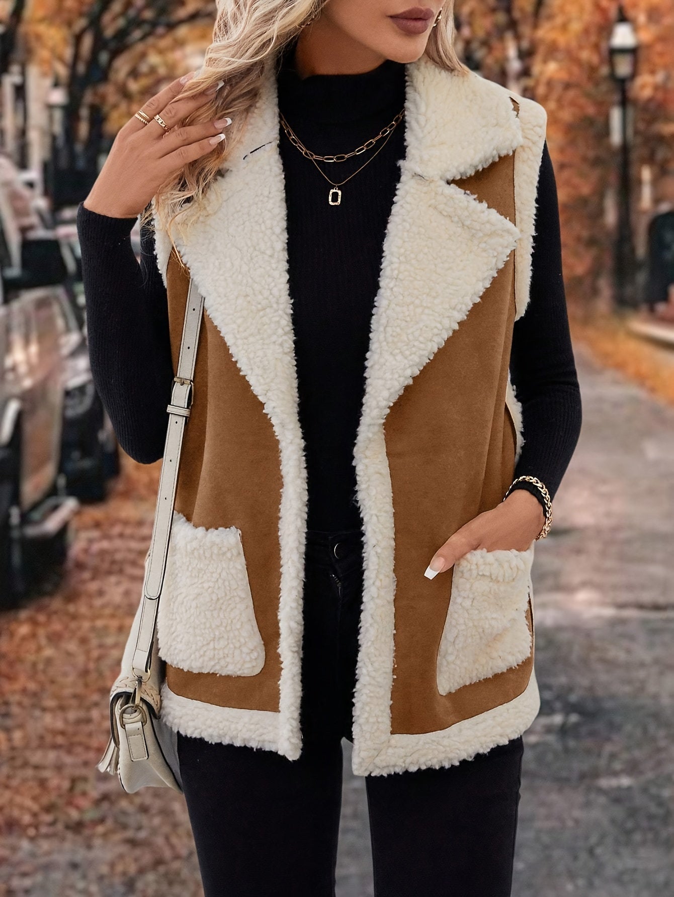 Nathalie Cassin | Shearling-Lined Suede Vest For Women