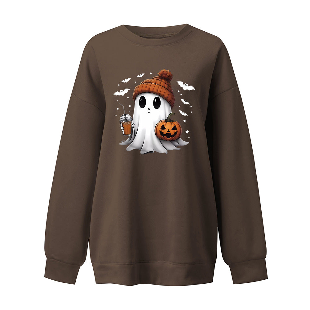 Rosamund Kingsley | Halloween Ghost Print Sweatshirt For Women