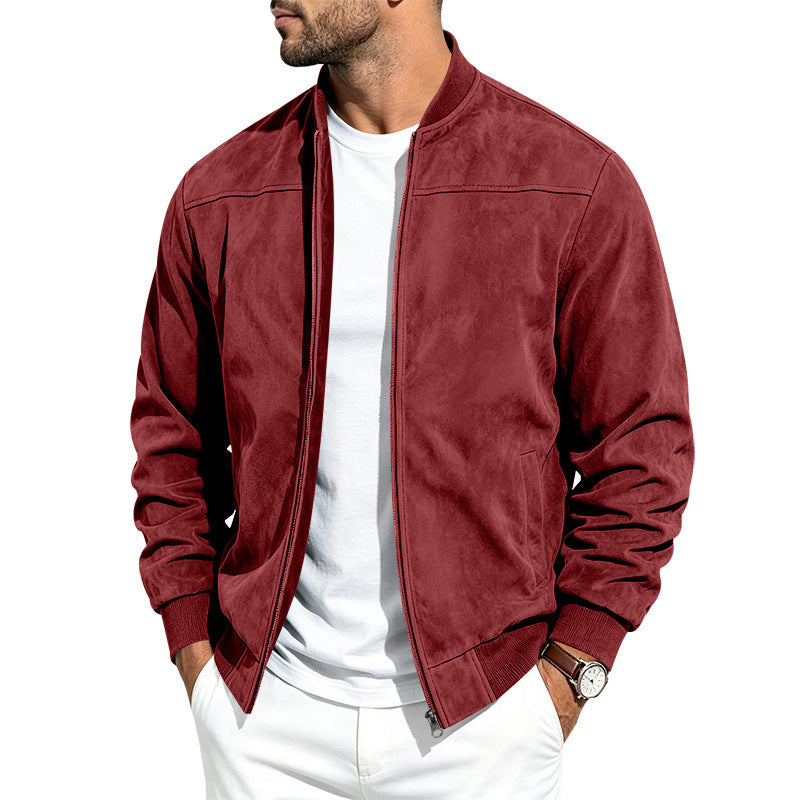 Nixon Braybrook | Faux Suede Zip Up Bomber Jacket For Men