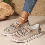 Harriet Wyndmoor | Women's Tribal Print Canvas Slip-On Sneakers