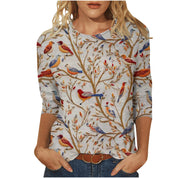 Isadora Winslow | 3D Floral Print Round Neck Top For Women