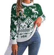Candy Cane | Red Reindeer Fair Isle Christmas Sweater For Women