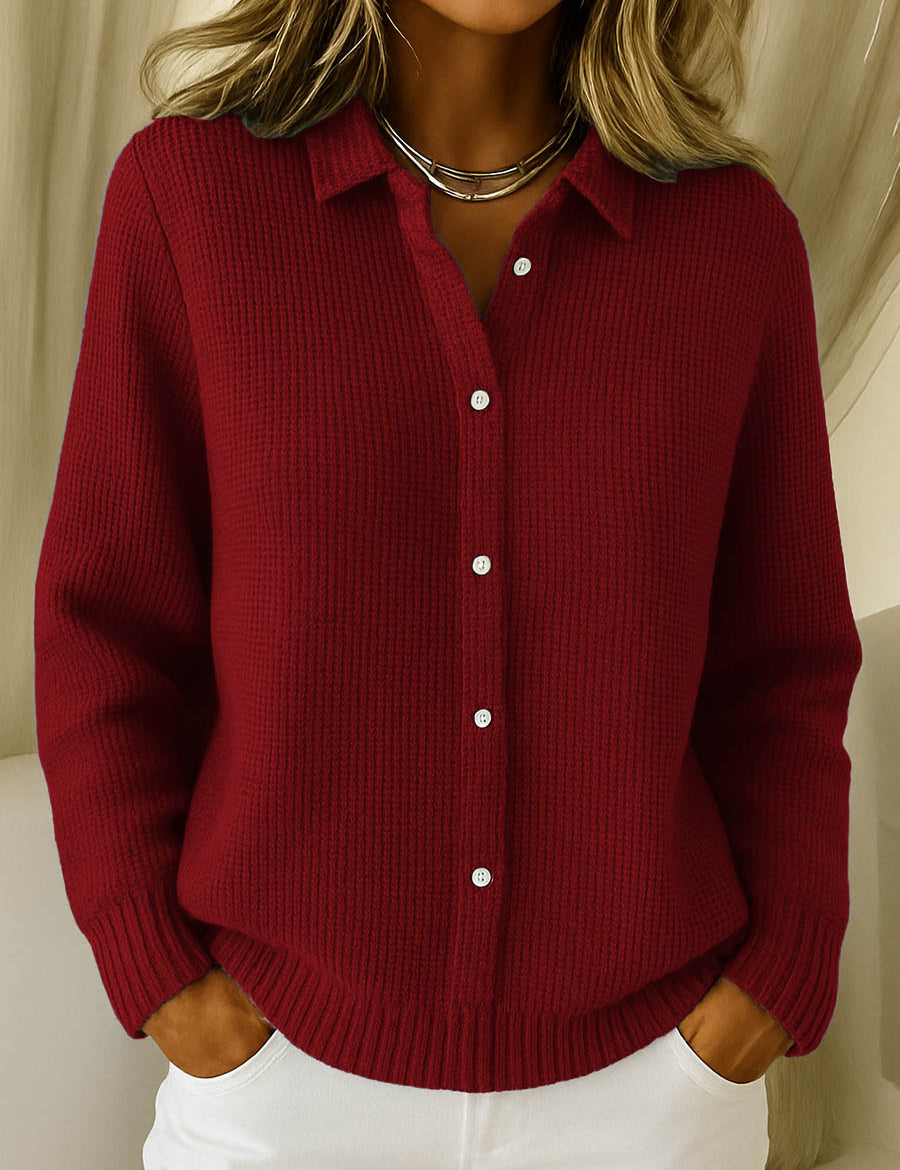 Nadège Villarcourt | Blue Button-Up Knit Cardigan