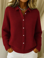 Claudia Ferretti | Cozy Waffle Knit Cardigan For Women