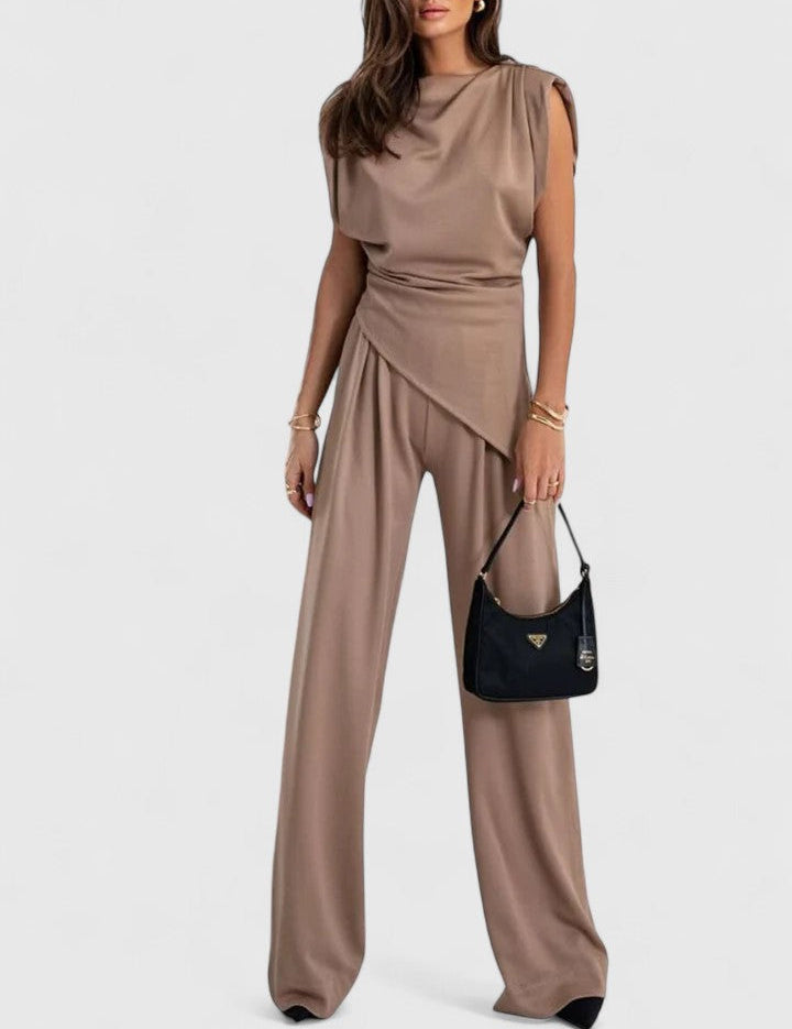 Flavia Montresor | Ivory Sleeveless Wide-Leg Two-Piece Set