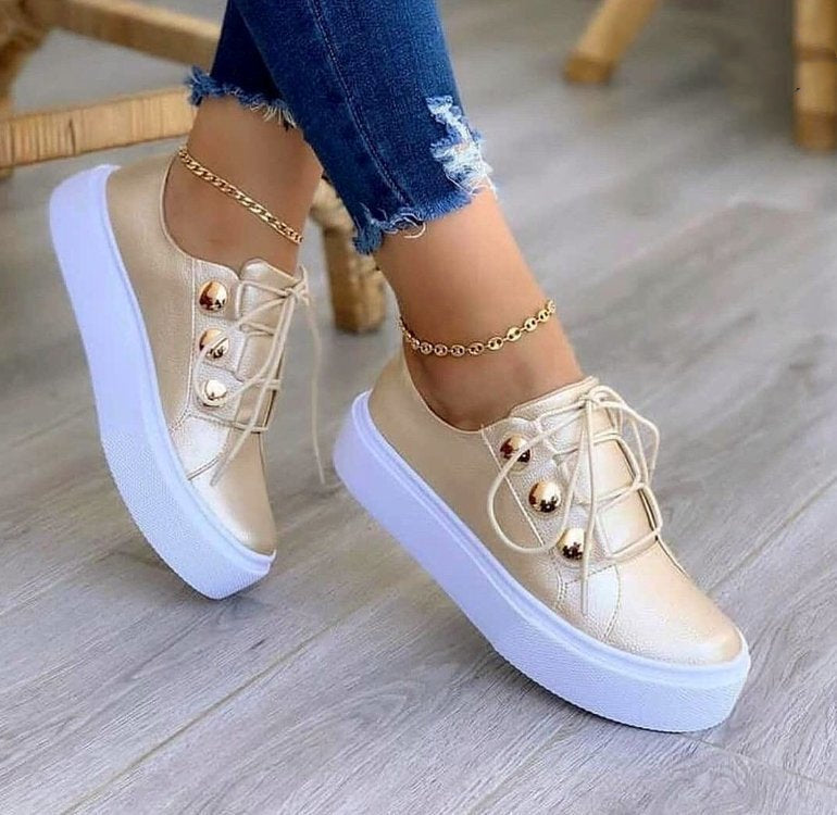 Renata Castiglione | Rivet Platform Sneakers For Women
