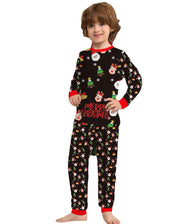 Pine Cheer | Black Santa Print Christmas Pajamas Unisex & Family