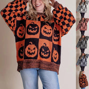 Priscilla Duchamp | Halloween Pumpkin Ghost Sweater For Women