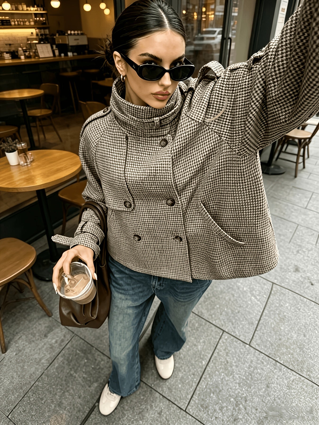 Antonella Ricci | Houndstooth Cropped Jacket For Women