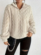 Adele Sorensen | Cable Knit Quarter-Zip Pullover For Women