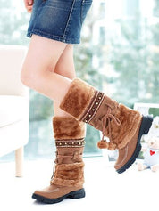 Aveline Duchamp | Fur-Trimmed Mid-Calf Winter Boots For Women