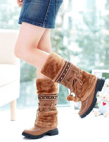 Aveline Duchamp | Fur-Trimmed Mid-Calf Winter Boots For Women