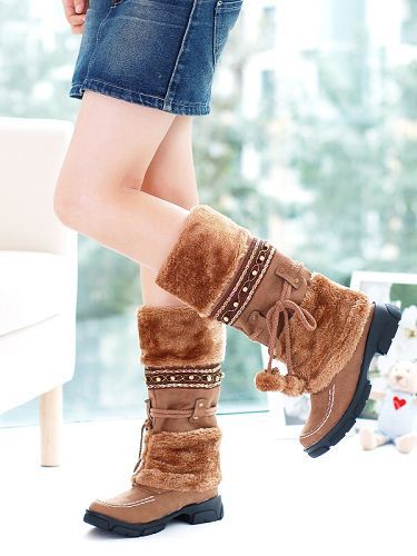 Aveline Duchamp | Fur-Trimmed Mid-Calf Winter Boots For Women