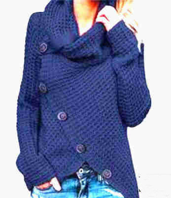 Solene Bardot | Cowl Neck Waffle Knit Sweater For Women