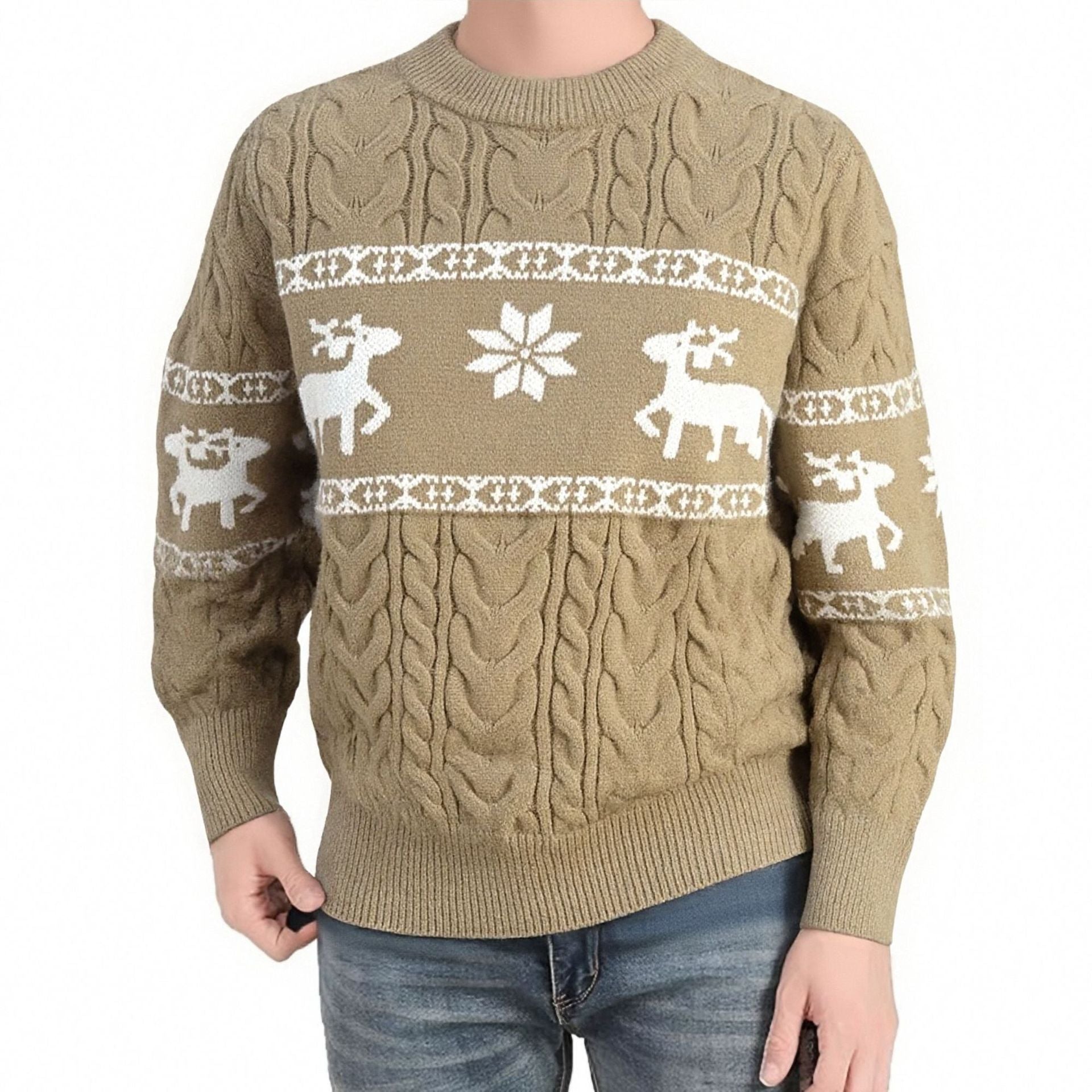 Nutcracker | Red Reindeer Fair Isle Christmas Sweater For Men
