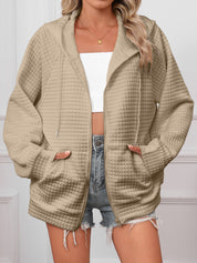 Cecilia Montrose | Textured Zip-Up Hooded Jacket For Women