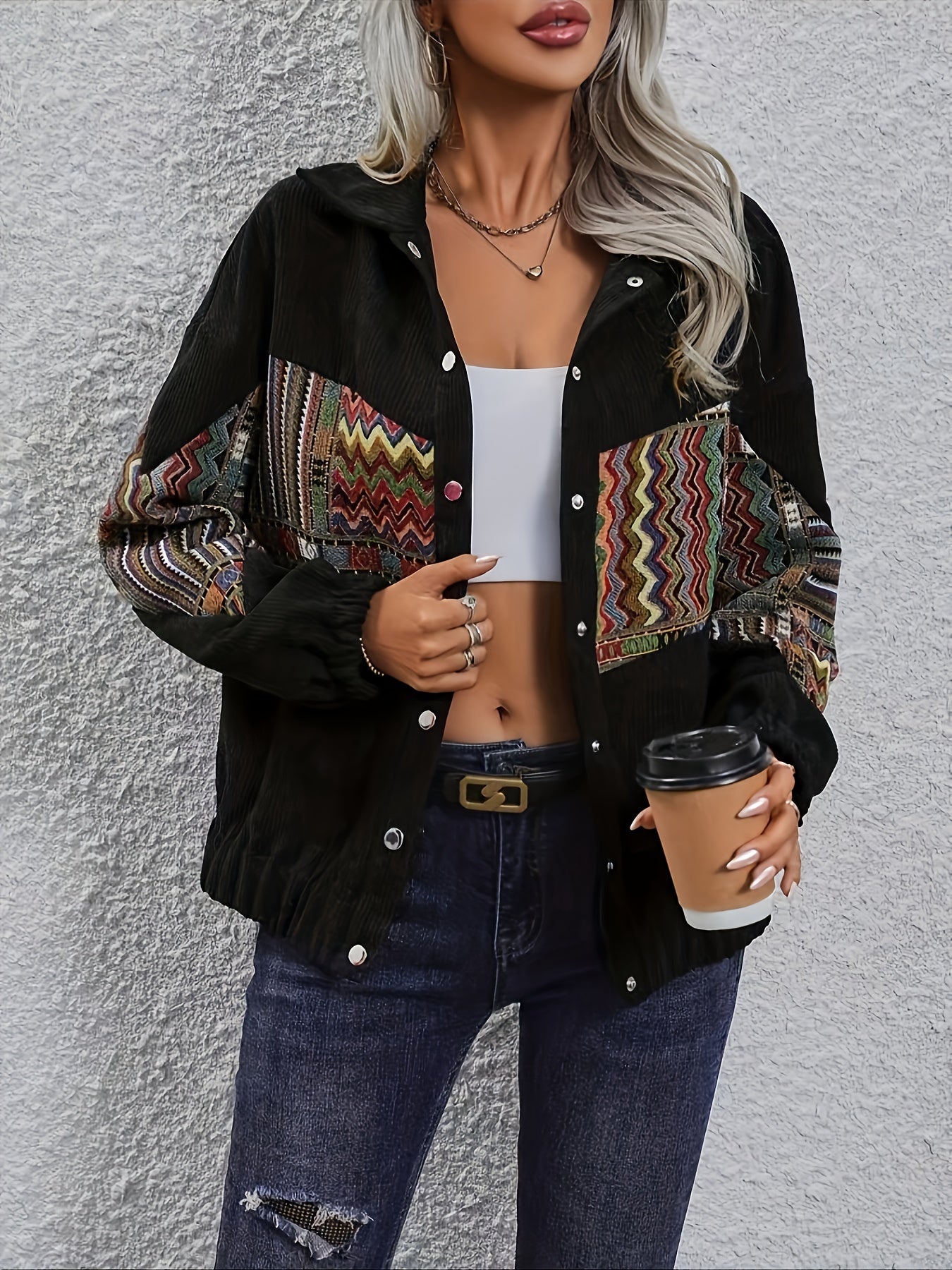 Mireille Castonguay | Corduroy Patchwork Jacket For Women