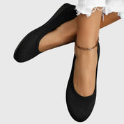 Sylvaine Portreaux | Black Knit Ballet Flats Anti-Slip