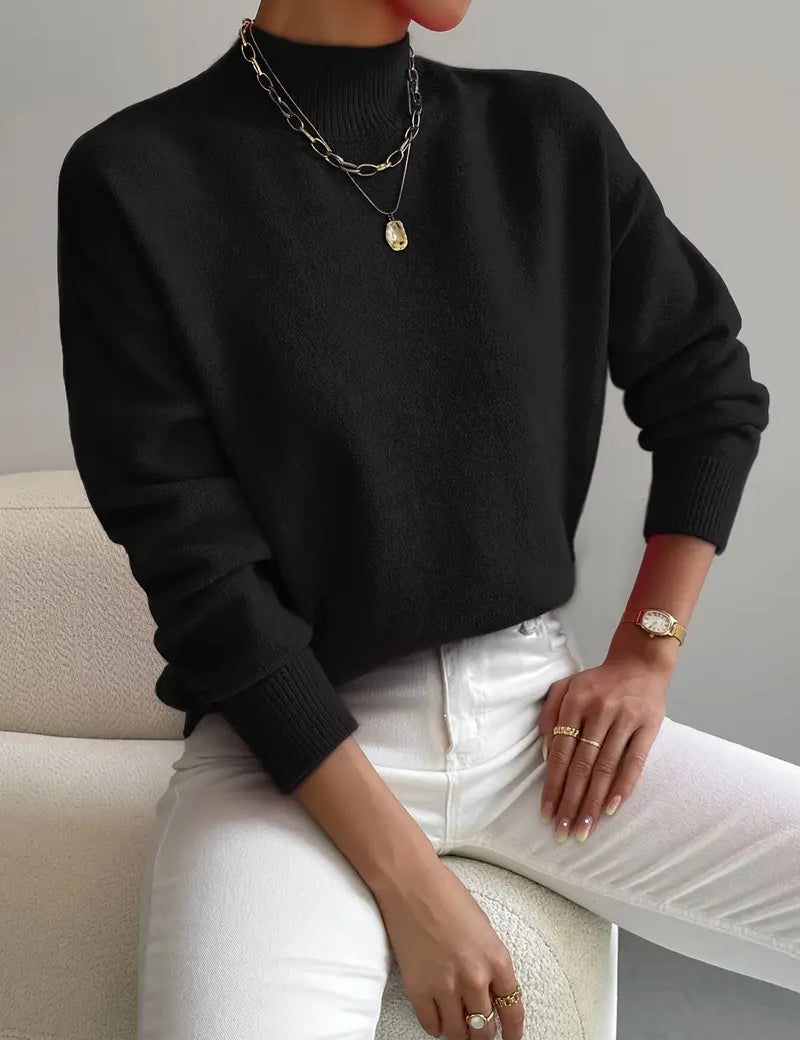 Elouise Cavanagh | Mock Neck Knit Sweater For Women