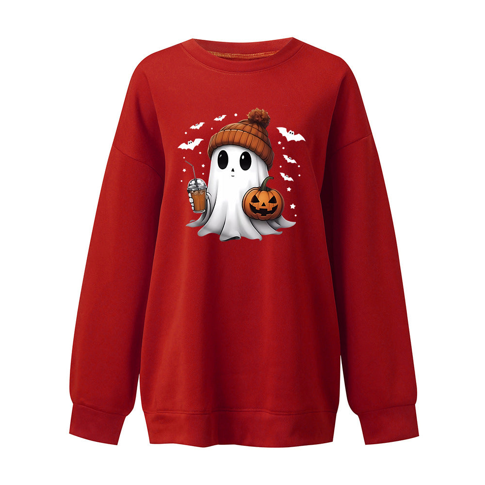 Rosamund Kingsley | Halloween Ghost Print Sweatshirt For Women
