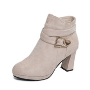Claudia Beaumont | Suede Buckle Ankle Boots For Women