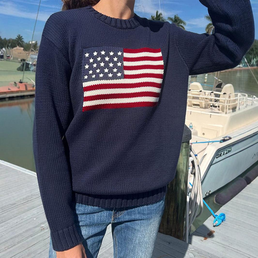 Piper Wentworth | Union Jack Oversized Knit Sweater For Women