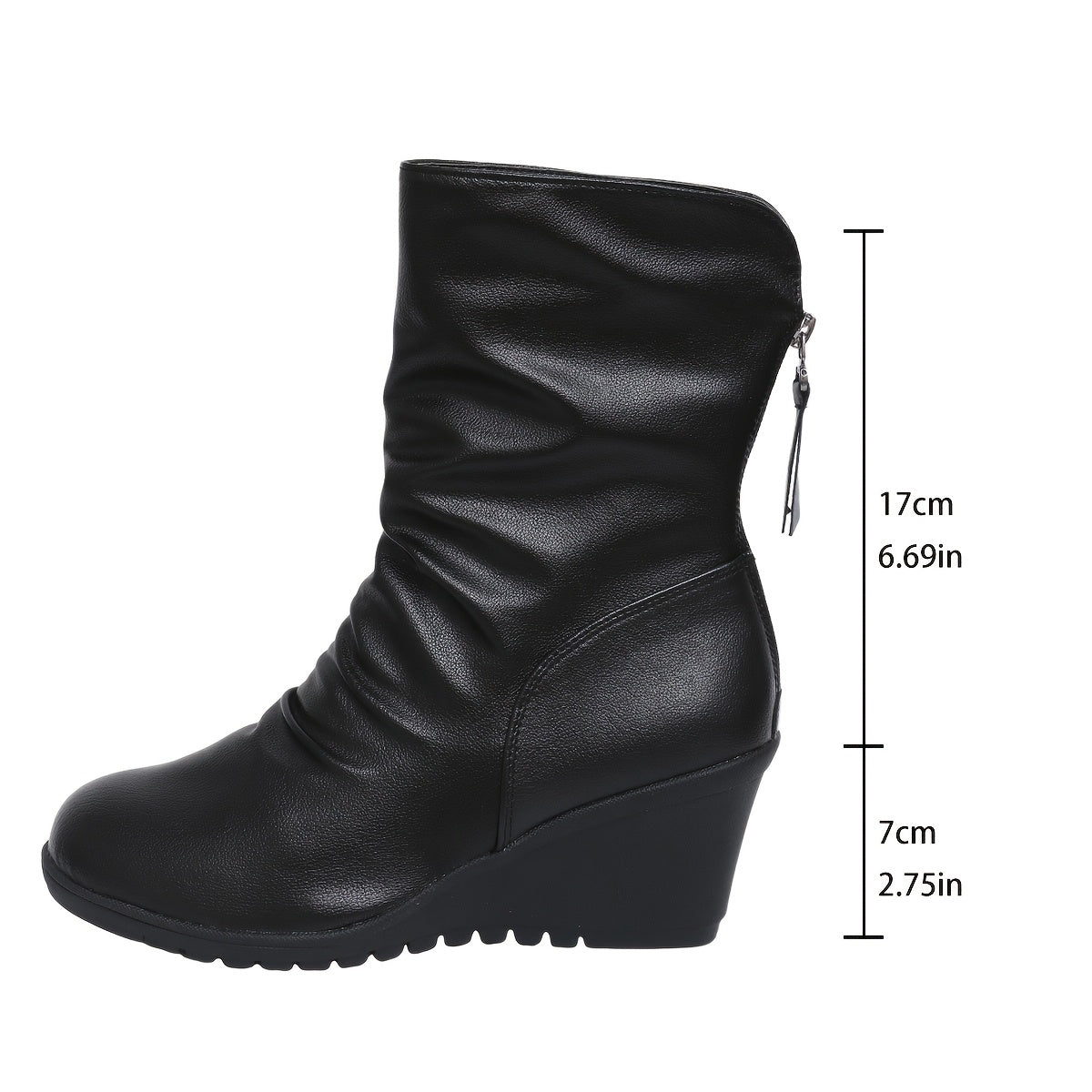 Ines Berthollet | Sleek Wedge Boots With Side Zip