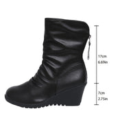 Ines Berthollet | Sleek Wedge Boots With Side Zip