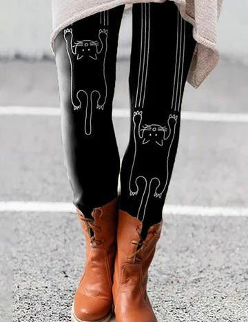 Selene Vasari | Cat Print Leggings For Women