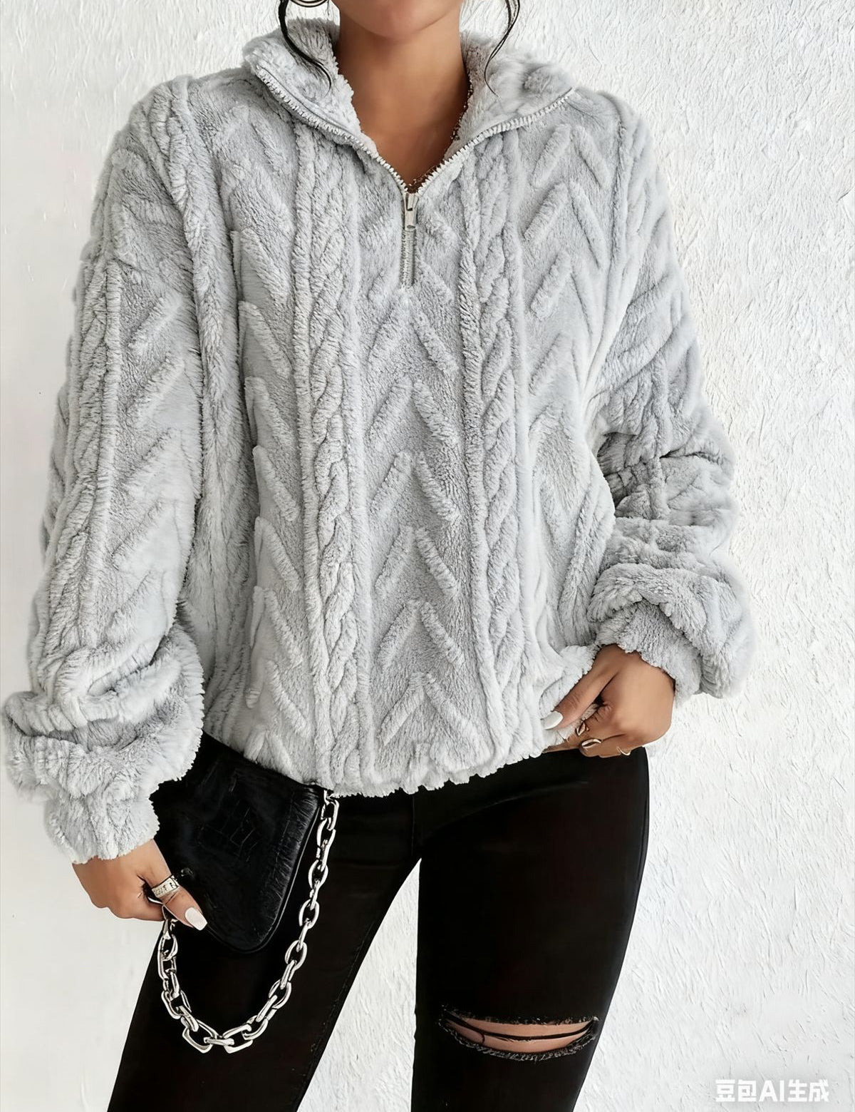 Adele Sorensen | Cable Knit Quarter-Zip Pullover For Women