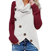 Solene Bardot | Cowl Neck Waffle Knit Sweater For Women