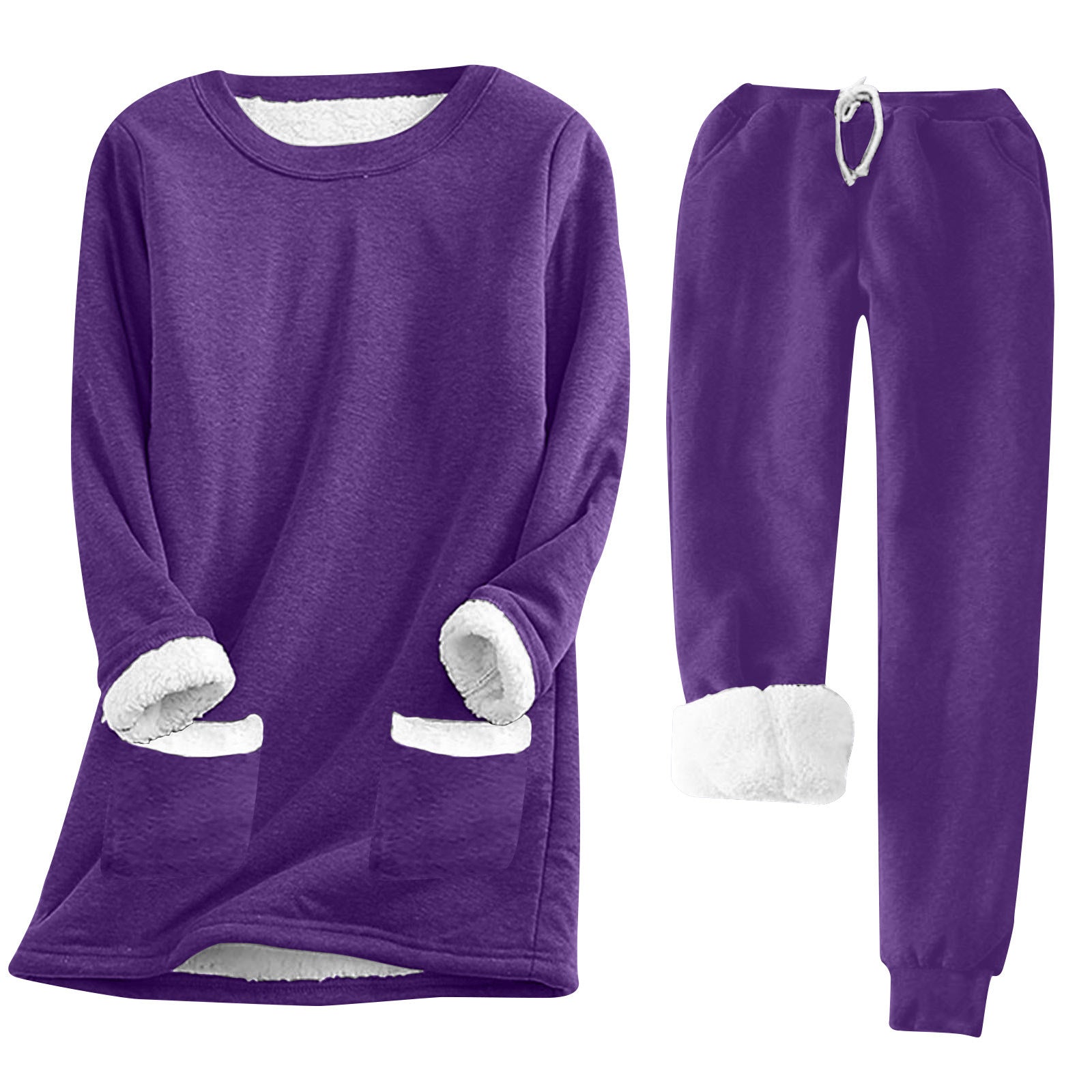 Amandine Fontenay | Plush Fleece-Lined Lounge Set For Women