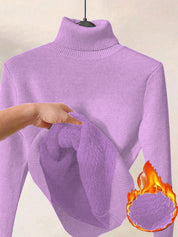 Margot Delaine | Turtleneck Fleece-Lined Sweater For Women